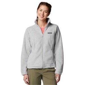Columbia Women's Light Gray Full‑Zip Teddy Fleece Jacket